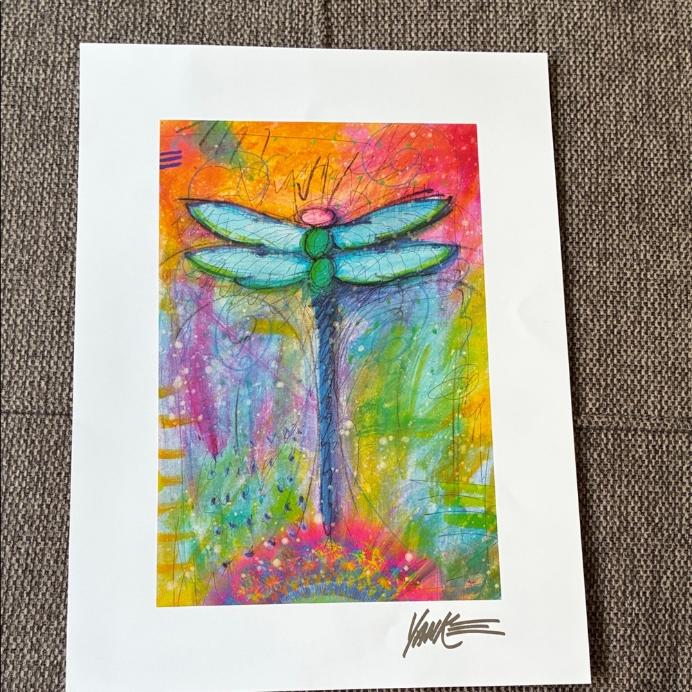 Vibrant DRAGONFLY Wall Art Print - Multicolor by Tim Yanke